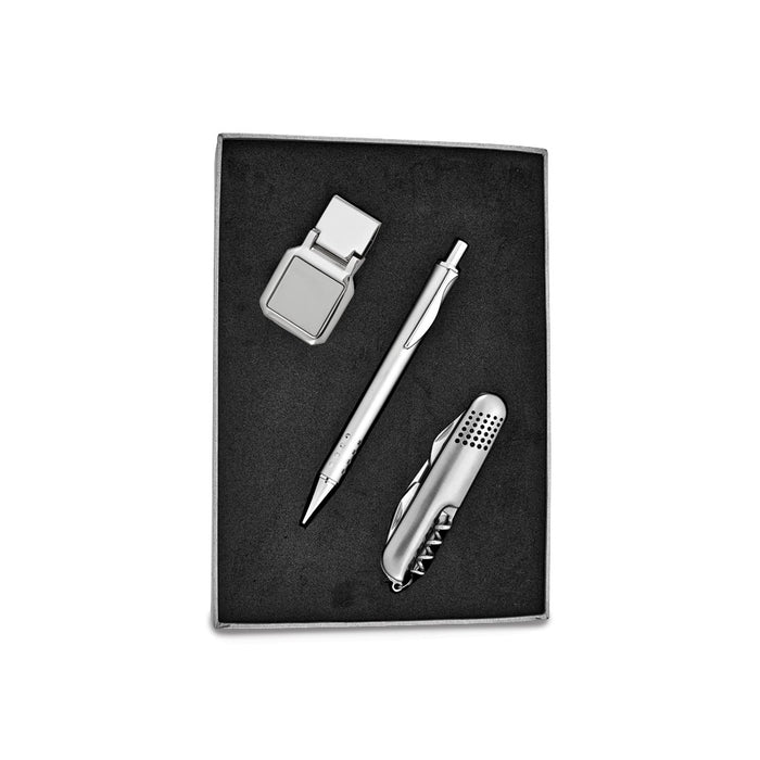 Knife, Pen and Square Money Clip Gift Set