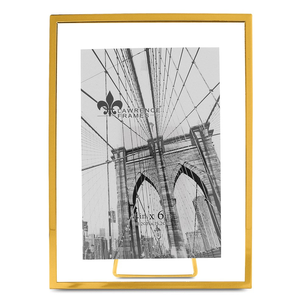 Occasion Gallery 4x6 Garett Gold-tone Metal Float Photo Picture Frame
