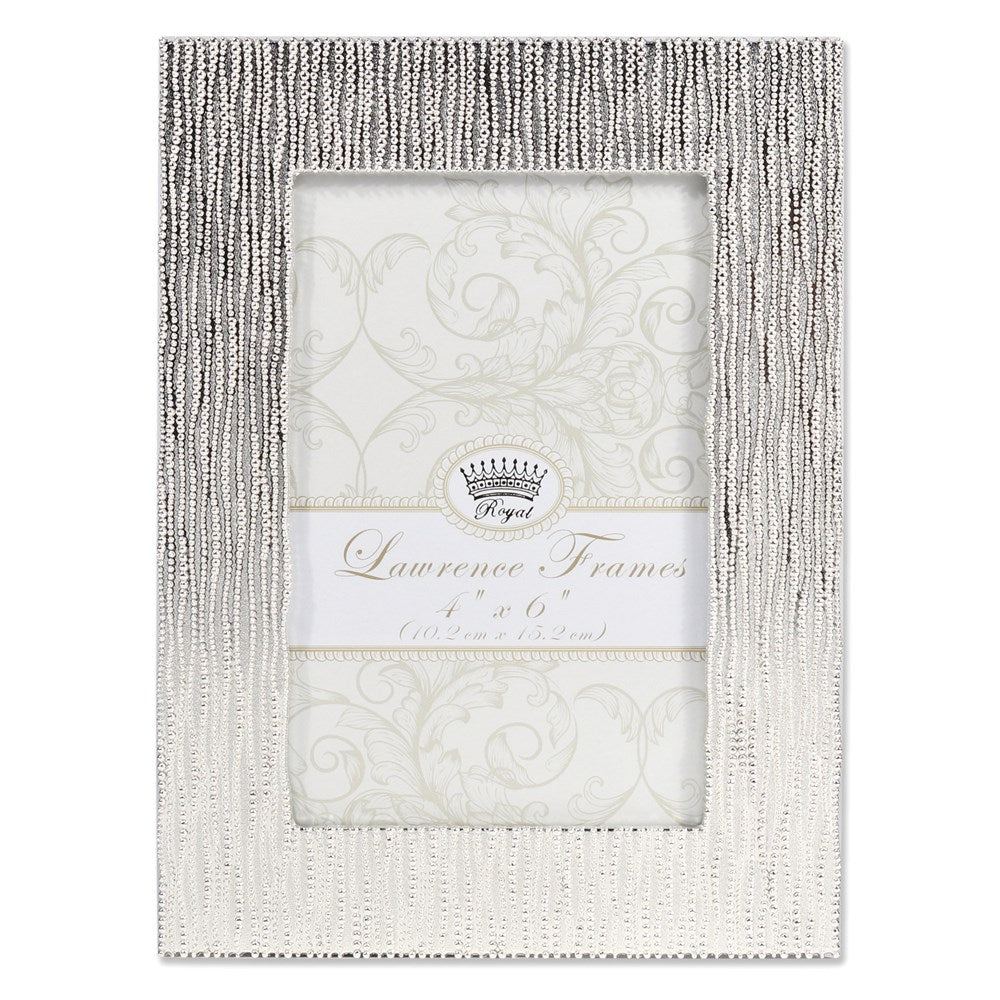 Occasion Gallery 4x6 Princess Beads Satin Silver-tone Metal Photo Picture Frame