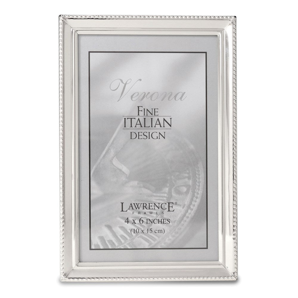Occasion Gallery Polished Silver-plated 4x6 Photo Picture Frame - Bead Border Design