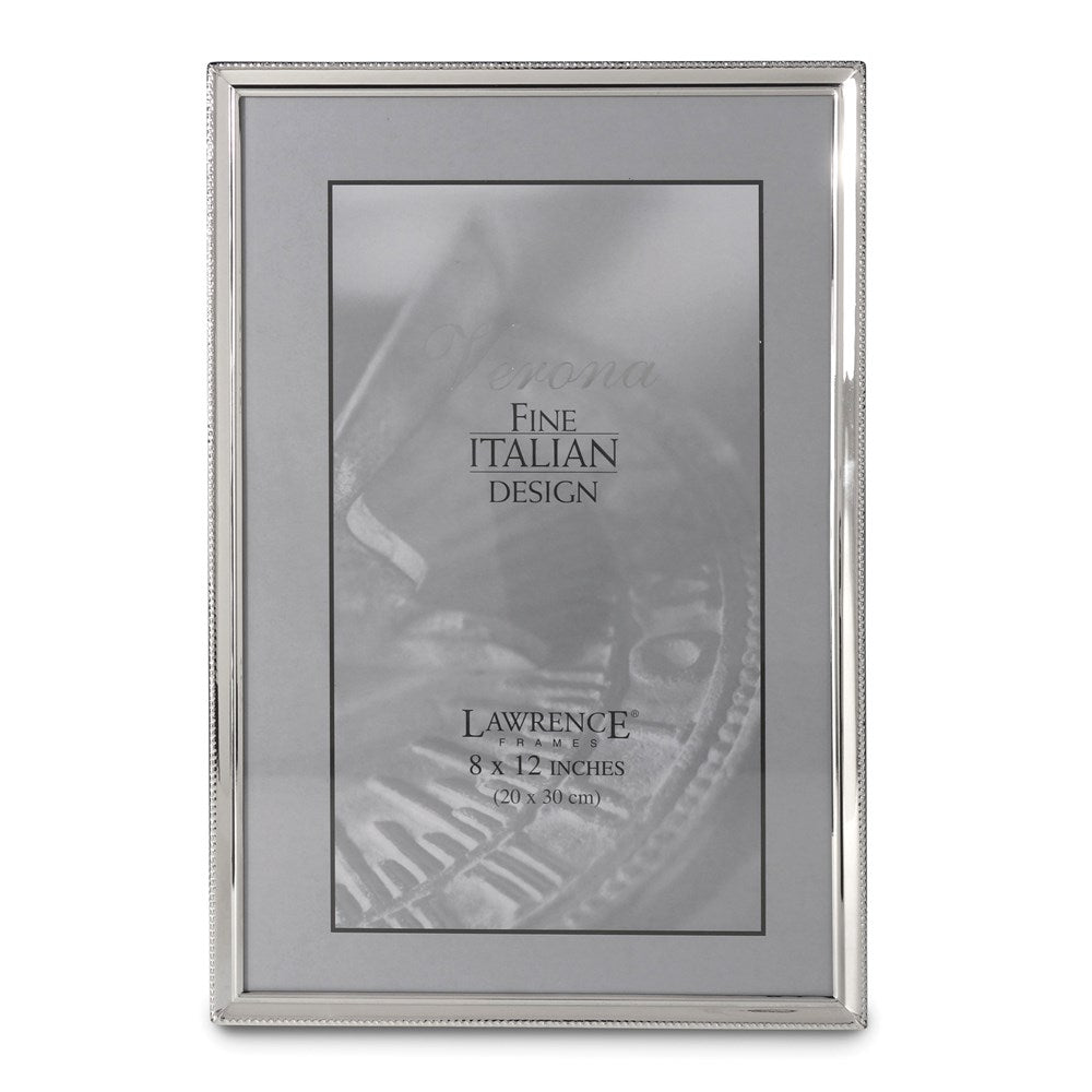 Occasion Gallery Polished Silver-plated 8x12 Photo Picture Frame - Bead Border Design