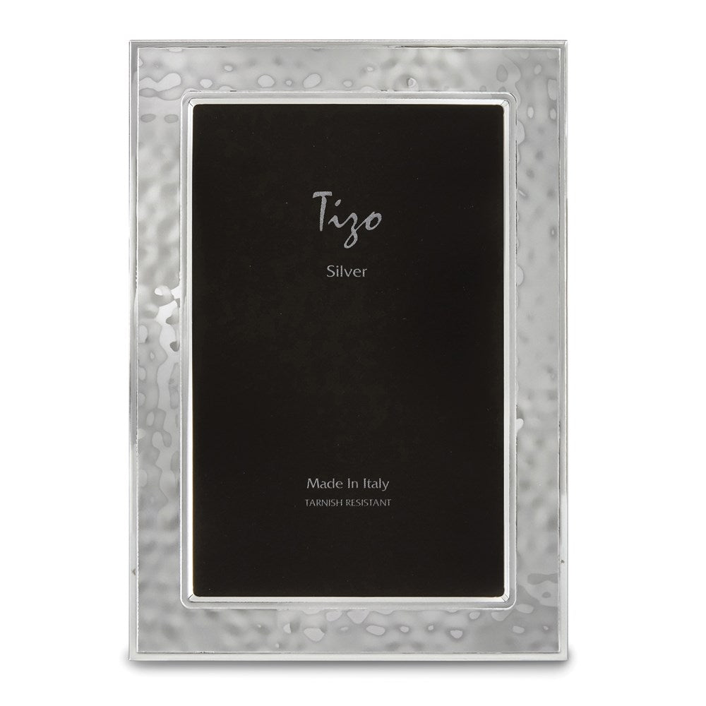 Occasion Gallery 925 Sterling Silver Hammered Double Border 8x10 Photo Picture Frame