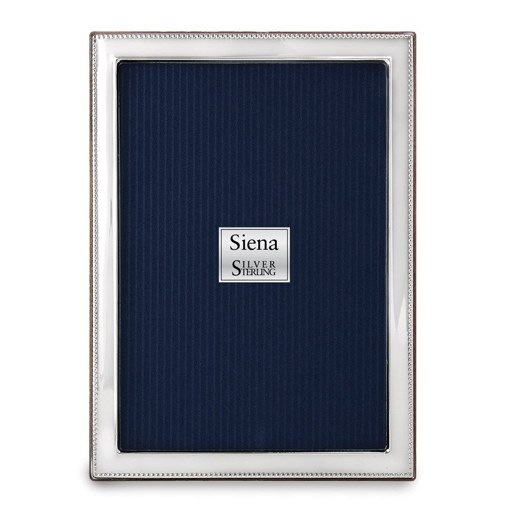 Occasion Gallery 925 Sterling Silver Plain Outer Beaded 5x7 Photo Picture Frame