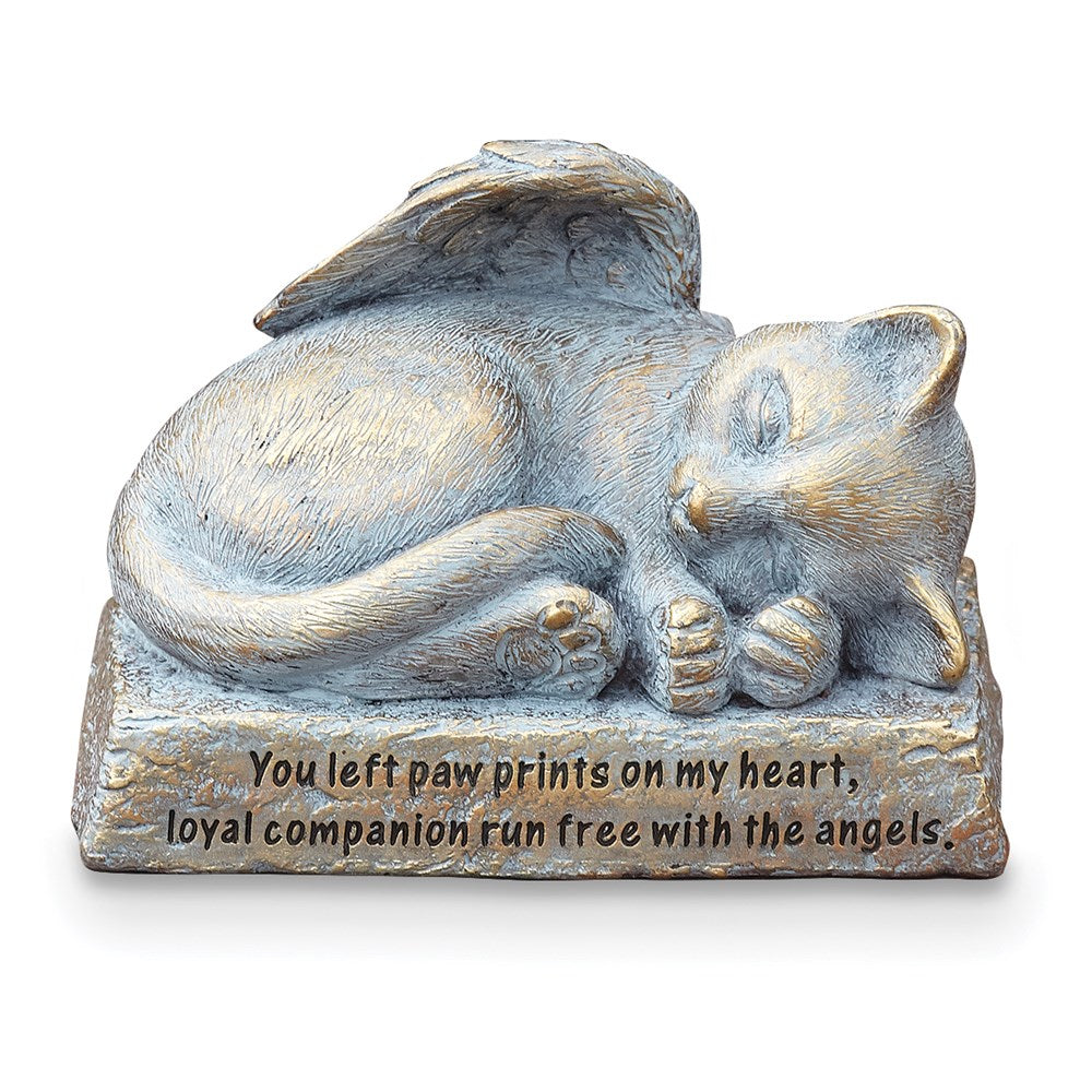 Keepsake Bereavement Resin Cat with Wings Memorial Statue