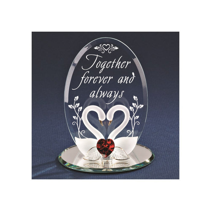 Swans Together Forever Glass Figurine