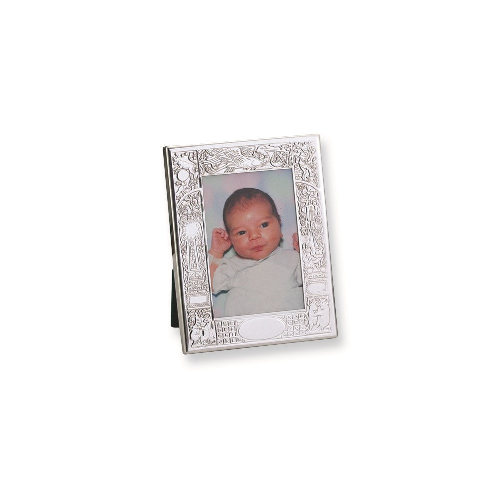 Occasion Gallery Baby Keepsake Gifts: Pewter 4x6 Birth Record Photo Picture Frame