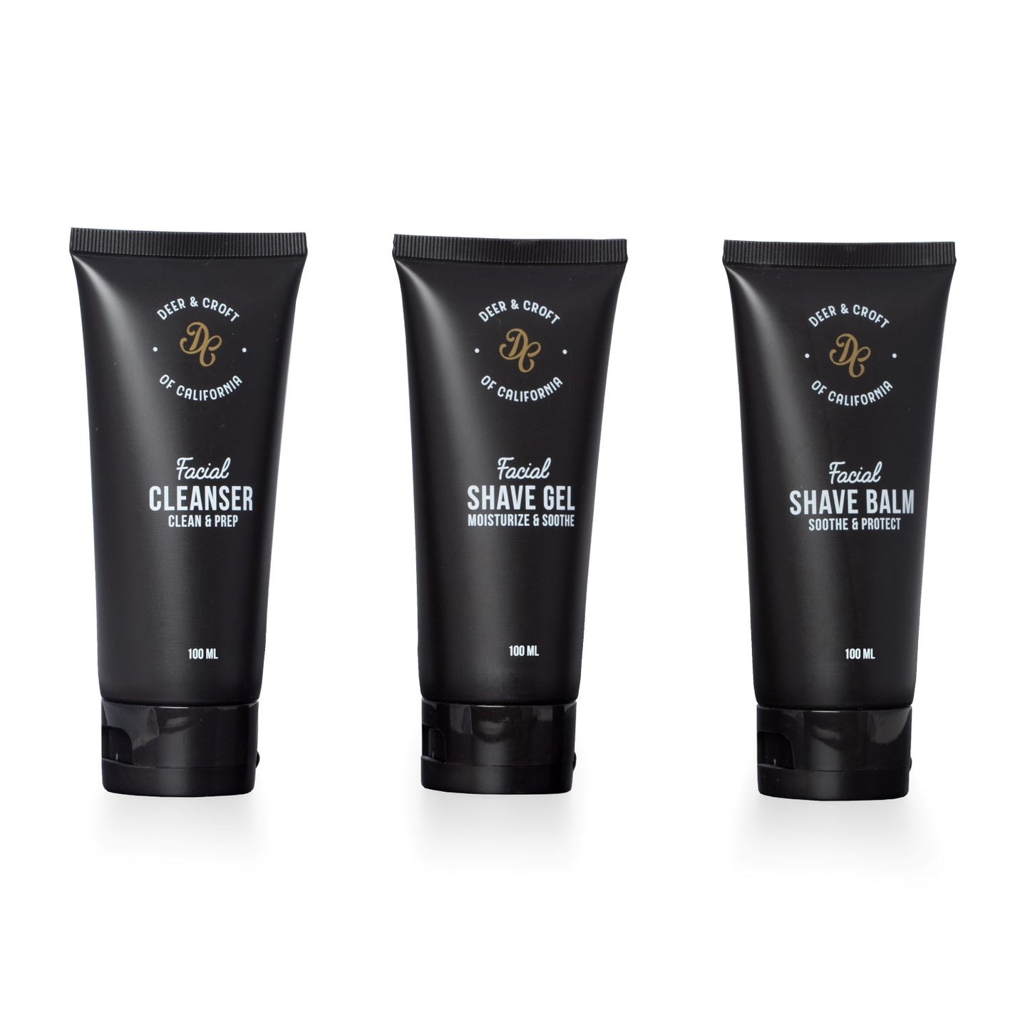 Occasion Gallery Black Color Deer & Croft's Ultimate Shave Set Consisting of Facial Cleanser, Shave Gel and Balm. L x W x H in.