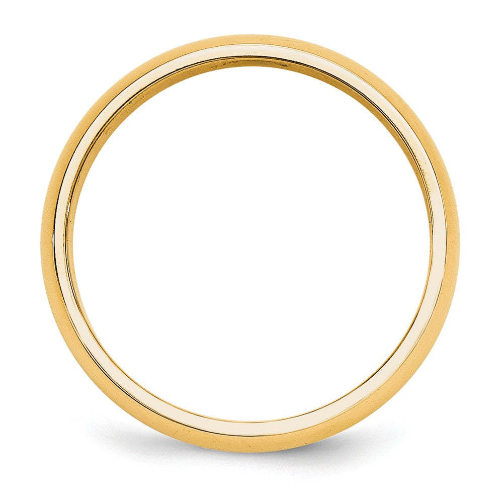 Alianza de boda de media caña de 5 mm en oro amarillo de 14 quilates, talla: 9.5