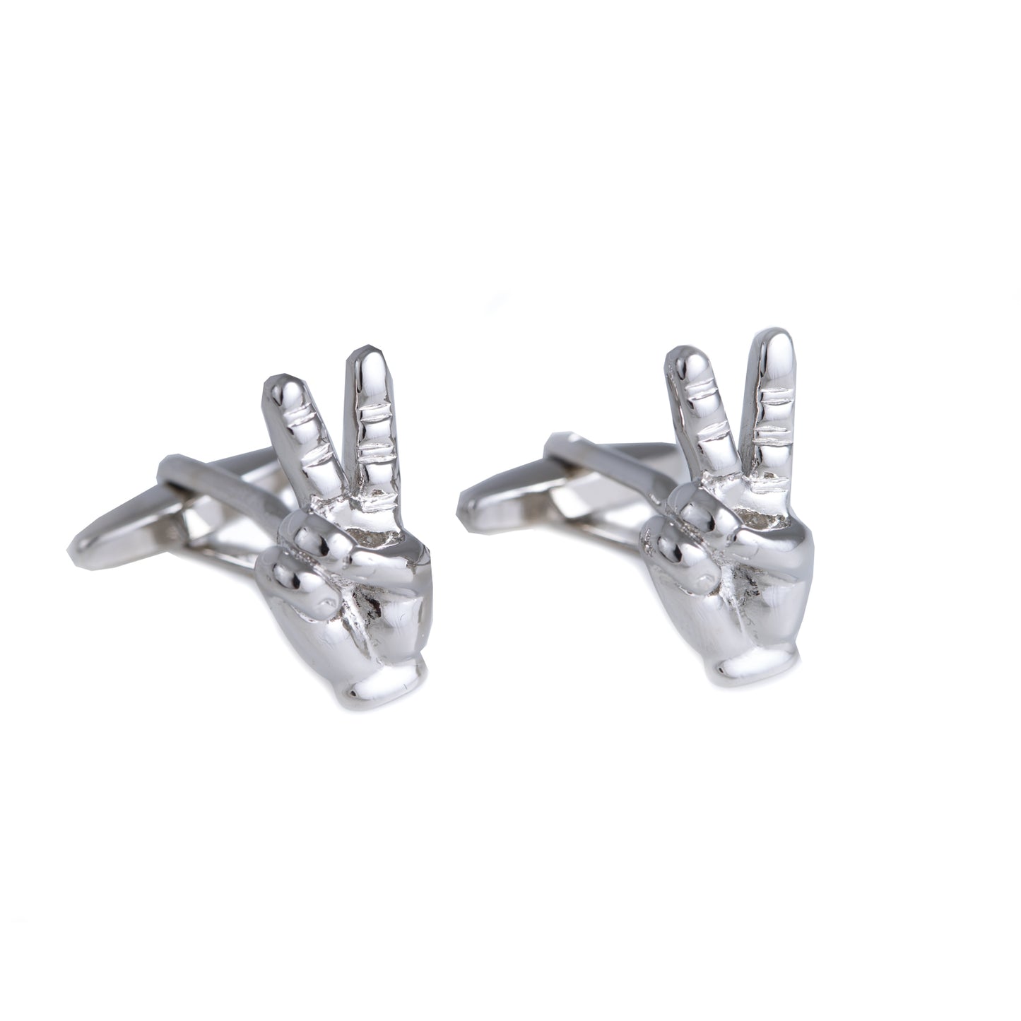 Occasion Gallery Silver Color Rhodium Plated with Victory Cufflinks. 1 L x 1 W x H in.