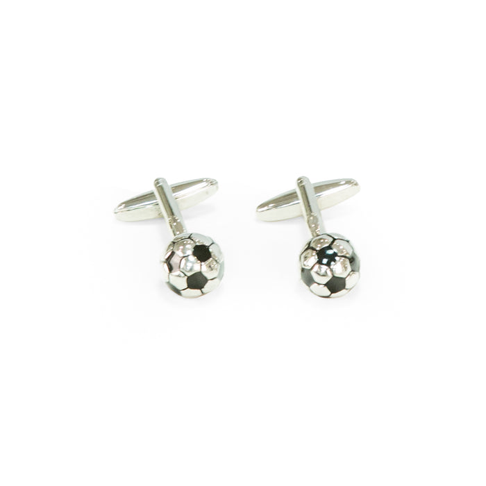 Occasion Gallery Black/silver Color Rhodium Plated Soccer Ball Cufflinks 0.75 L x 1 W x  H in.