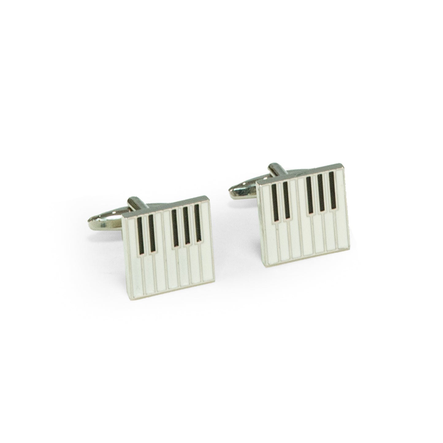 Occasion Gallery Black/White/silver Color Rhodium Plated Piano Keyboard Cufflinks 0.75 L x 1 W x H in.