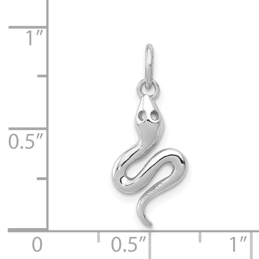 Million Charms 14K White Gold Themed Solid Polished Snake Charm