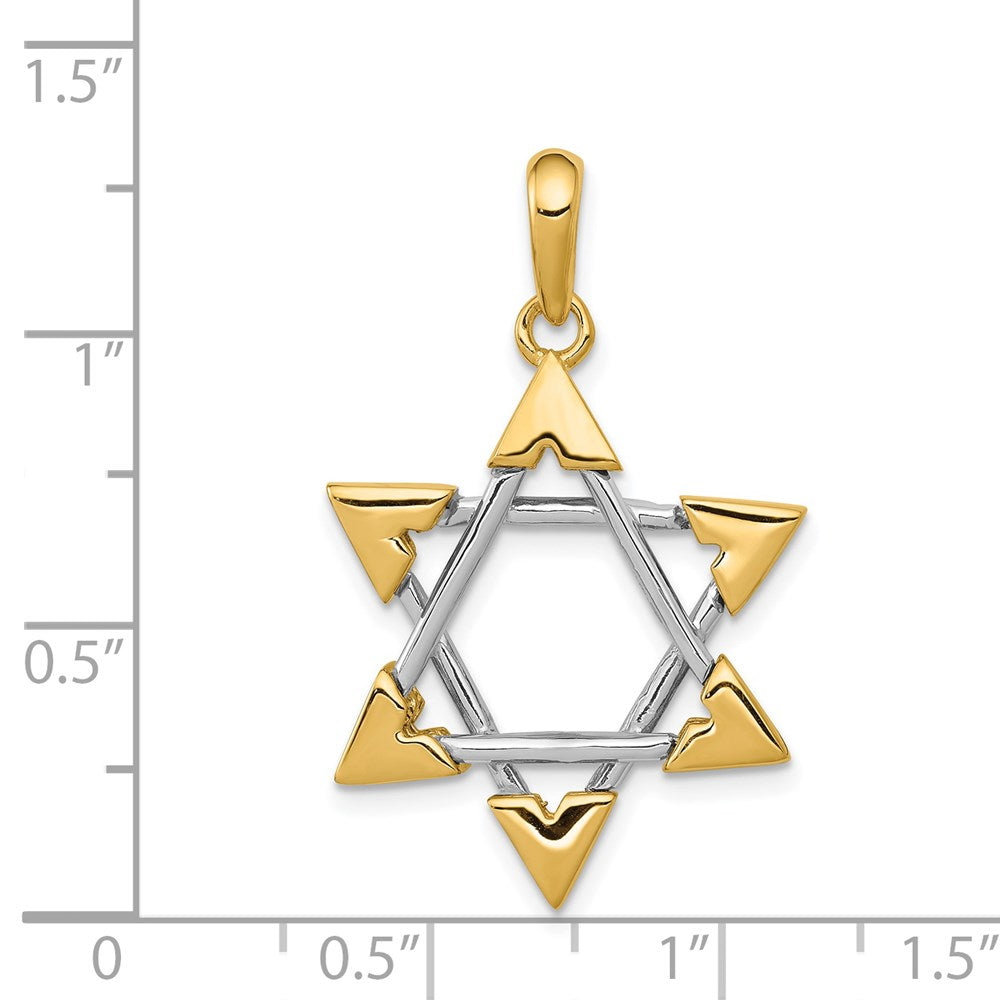 Million Charms 14K Two-Tone Religious Jewish Star Of David Pendant