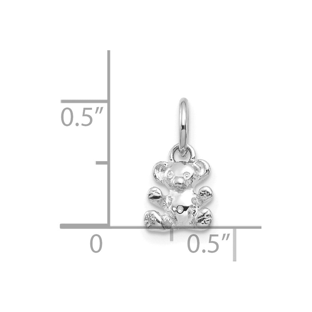 Million Charms 14K White Gold Themed Teddy Bear Charm
