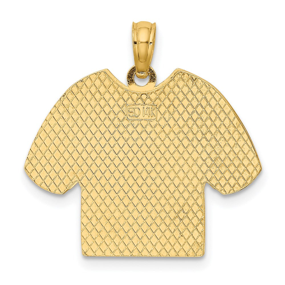 Million Charms 14K Yellow Gold Themed, Rhodium-plated Us Air Force T-Shirt Charm