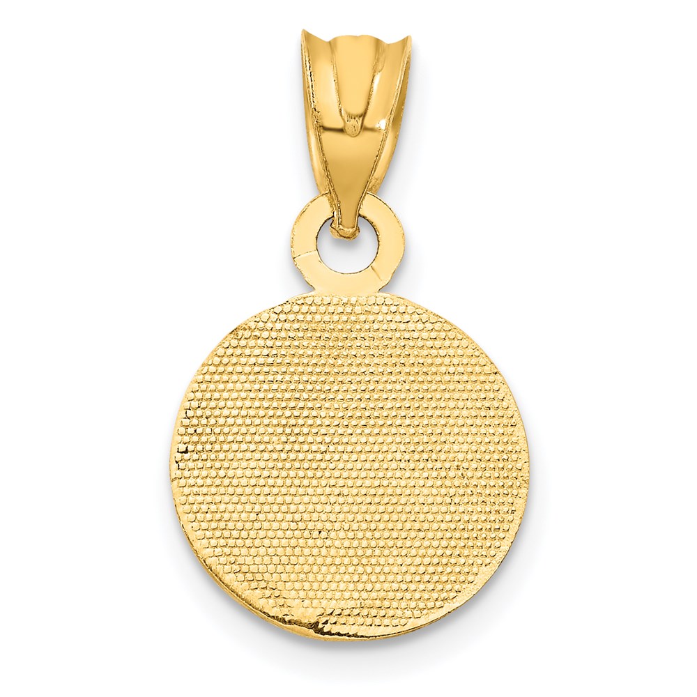Million Charms 14K Yellow Gold Themed Enameled Sports Baseball Pendant