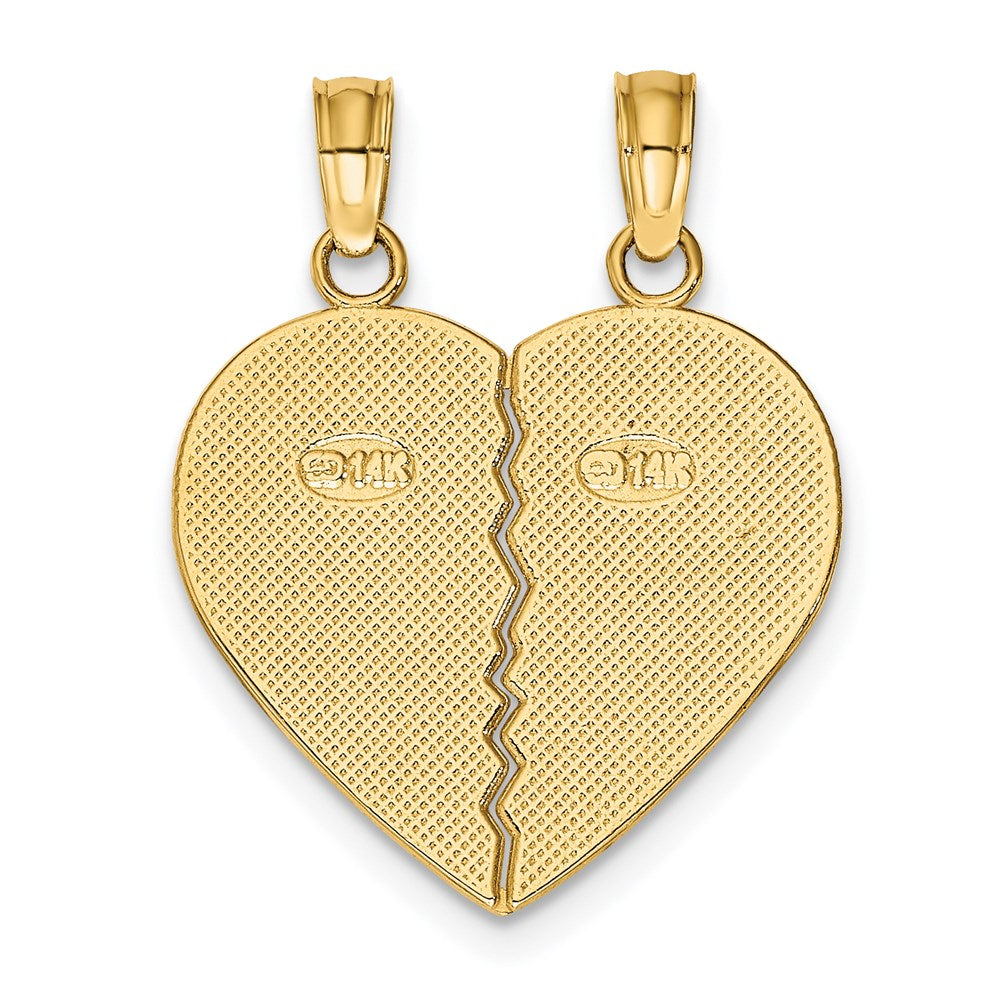 Million Charms 14K Yellow Gold Themed Best Friends Break-A-Part Heart Charm