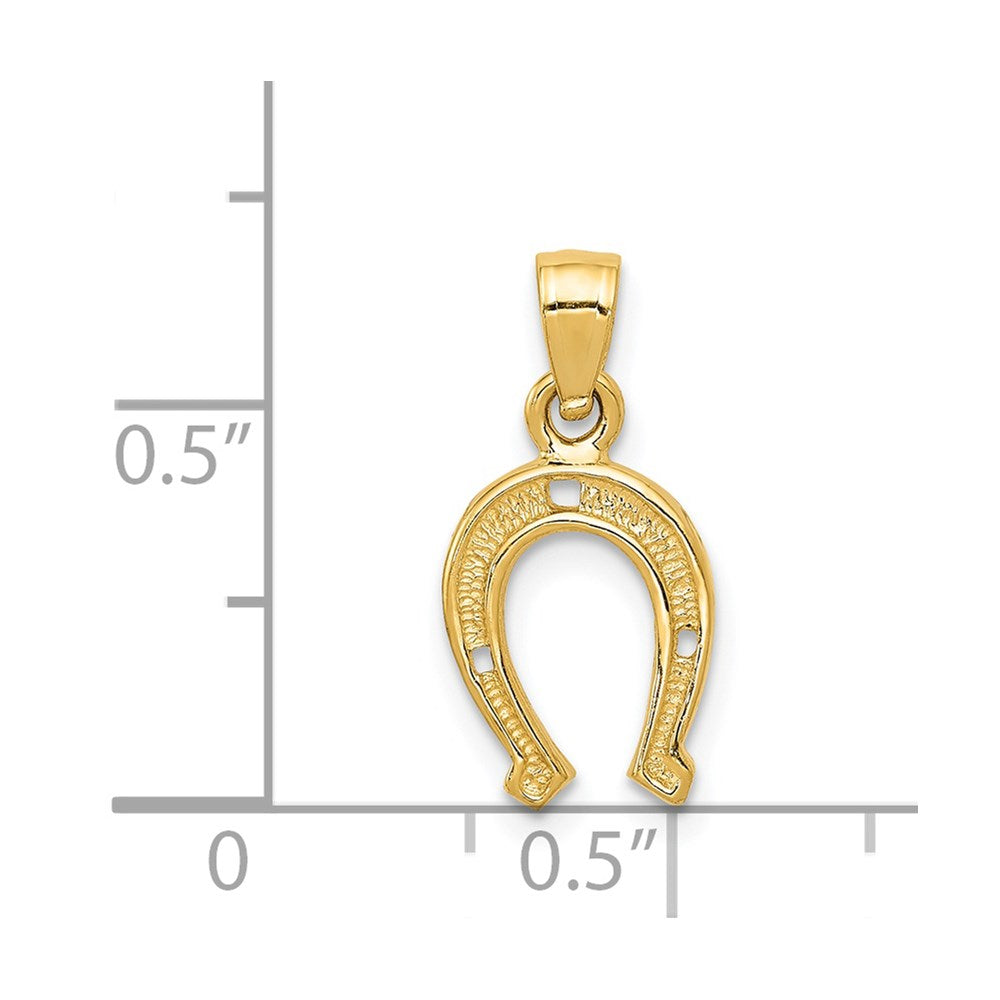 Million Charms 14K Yellow Gold Themed Horseshoe Pendant