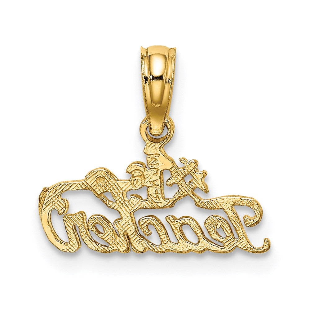 Million Charms 14K Yellow Gold Themed #1 Teacher Charm
