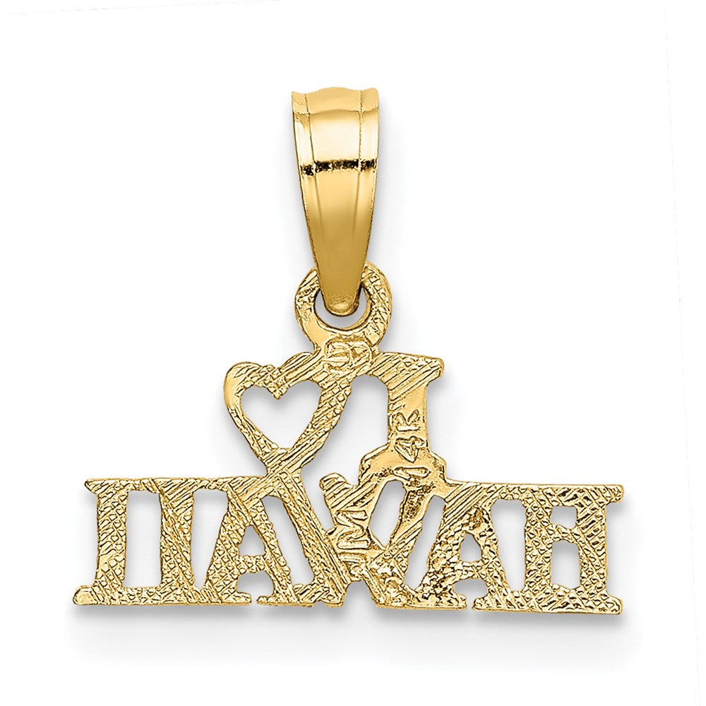 Million Charms 14K Yellow Gold Themed I Heart Hawaii Charm