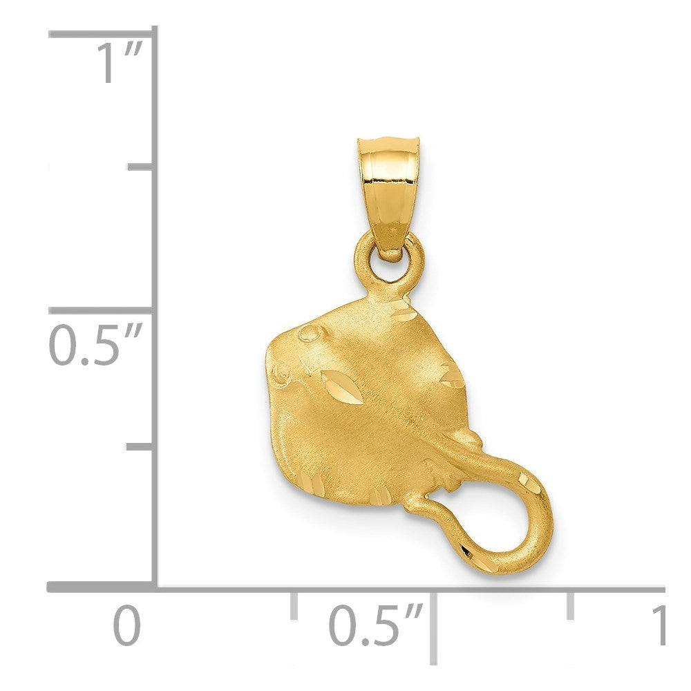 Million Charms 14K Yellow Gold Themed Stingray Pendant