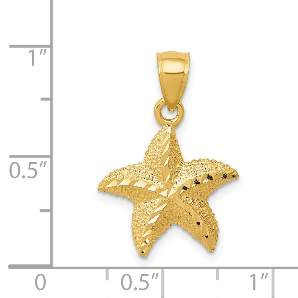Million Charms 14K Yellow Gold Themed Nautical Starfish Pendant