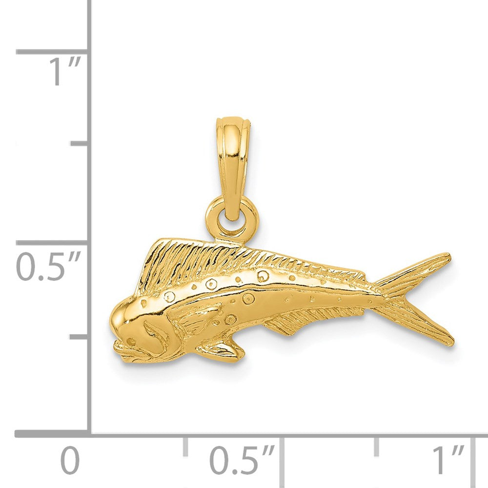 Million Charms 14K Yellow Gold Themed Mahi Mahi Fish Pendant