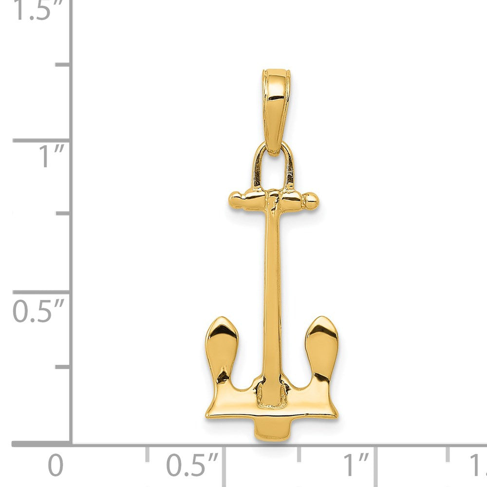 Million Charms 14K Yellow Gold Themed Navy Nautical Anchor Pendant