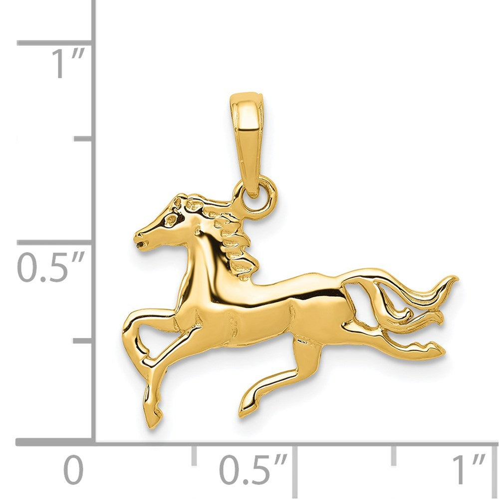 Million Charms 14K Yellow Gold Themed Horse Pendant