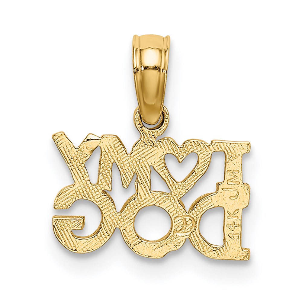 Million Charms 14K Yellow Gold Themed I Heart My Dog Charm