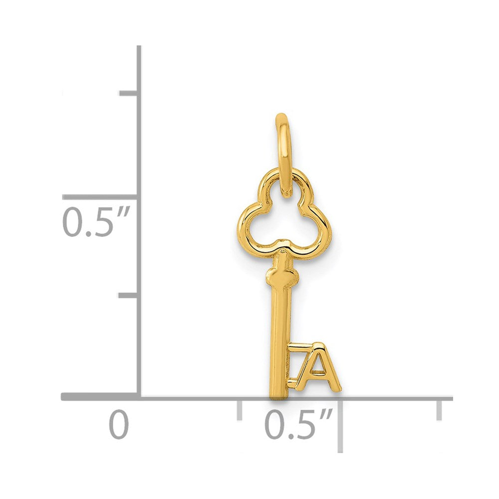 Million Charms 14K Yellow Gold Themed A Key Charm