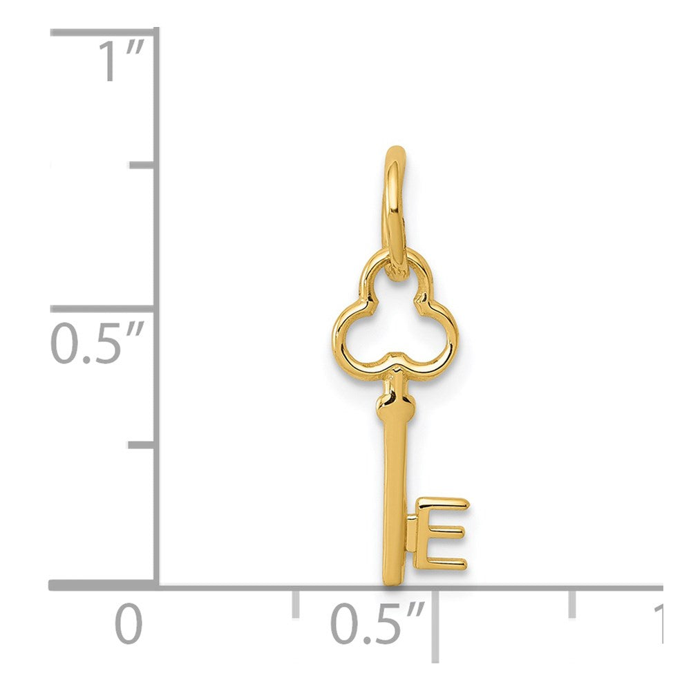 Million Charms 14K Yellow Gold Themed E Key Charm