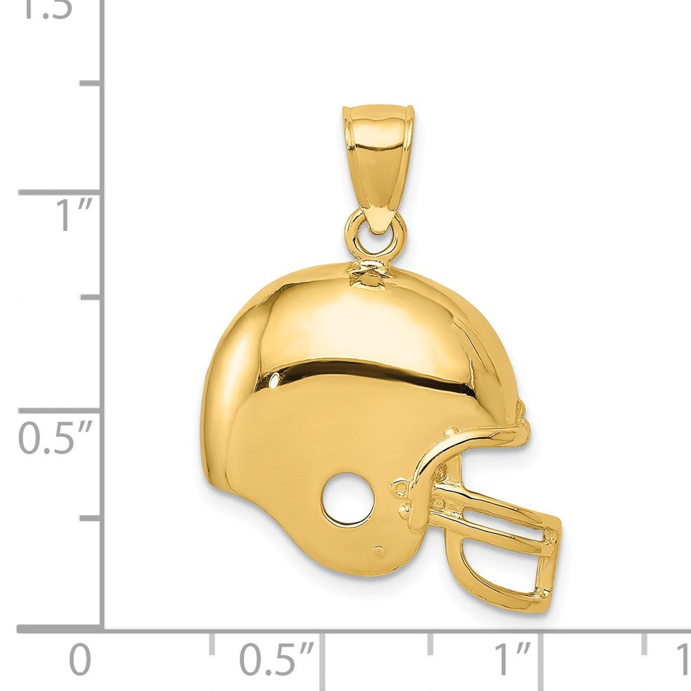 Million Charms 14K Yellow Gold Themed Sports Football Helmet Pendant