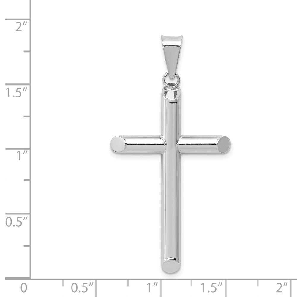 Million Charms 14K White Gold Themed Polished Hollow Relgious Cross Pendant