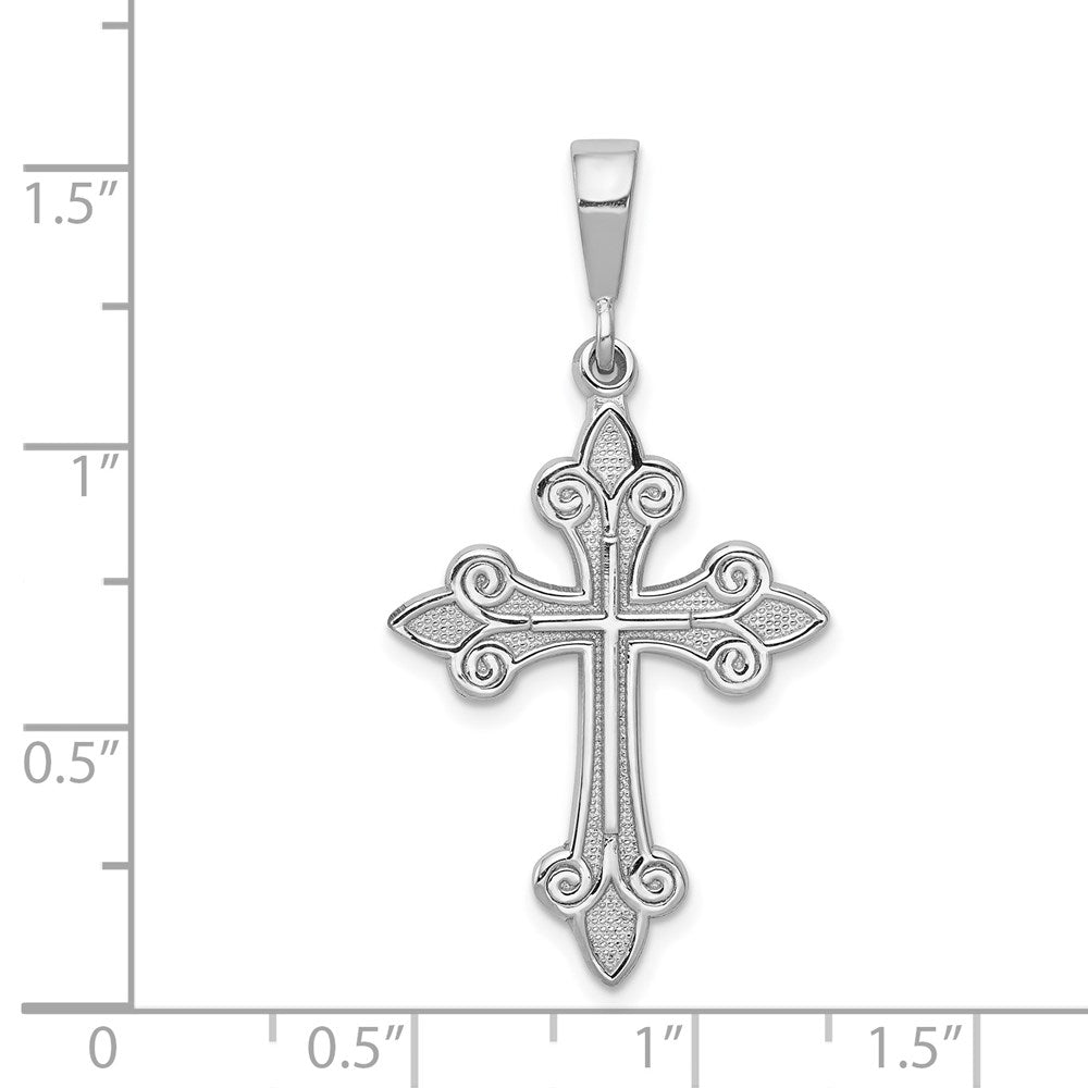 Million Charms 14K White Gold Themed Relgious Cross Pendant