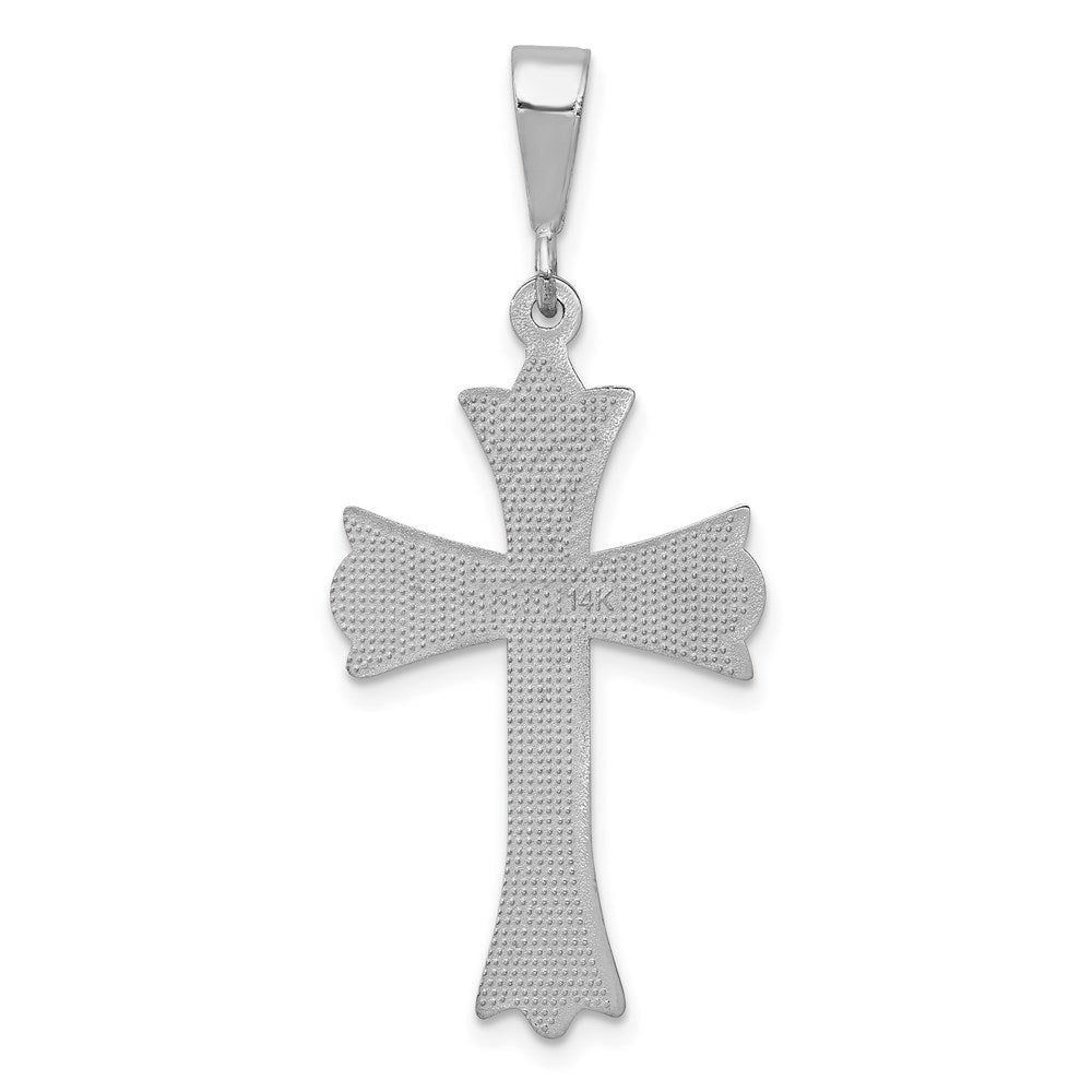 Million Charms 14K White Gold Themed Relgious Cross Pendant