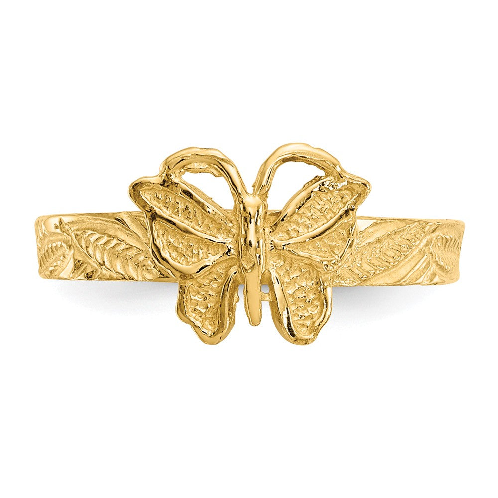 14k Yellow Gold Butterfly Toe Ring