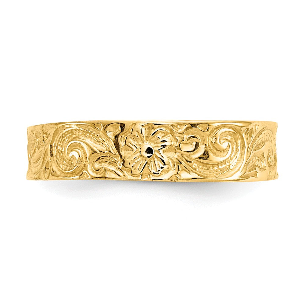 14k Yellow Gold Flower/Scroll Toe Ring