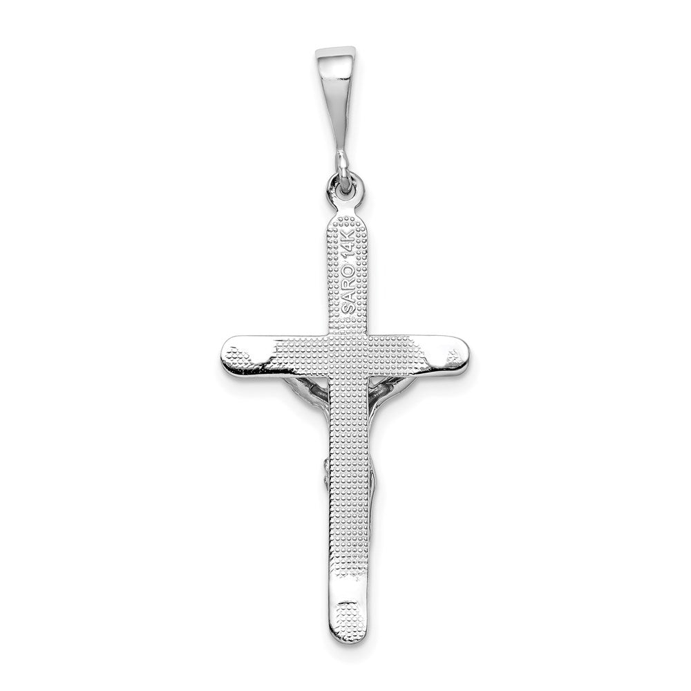 Million Charms 14K White Gold Themed Relgious Crucifix Pendant