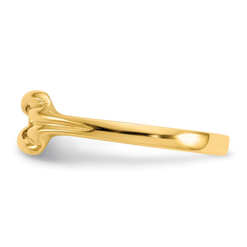 14k Yellow Gold Freeform Knot Ring, Size: 7