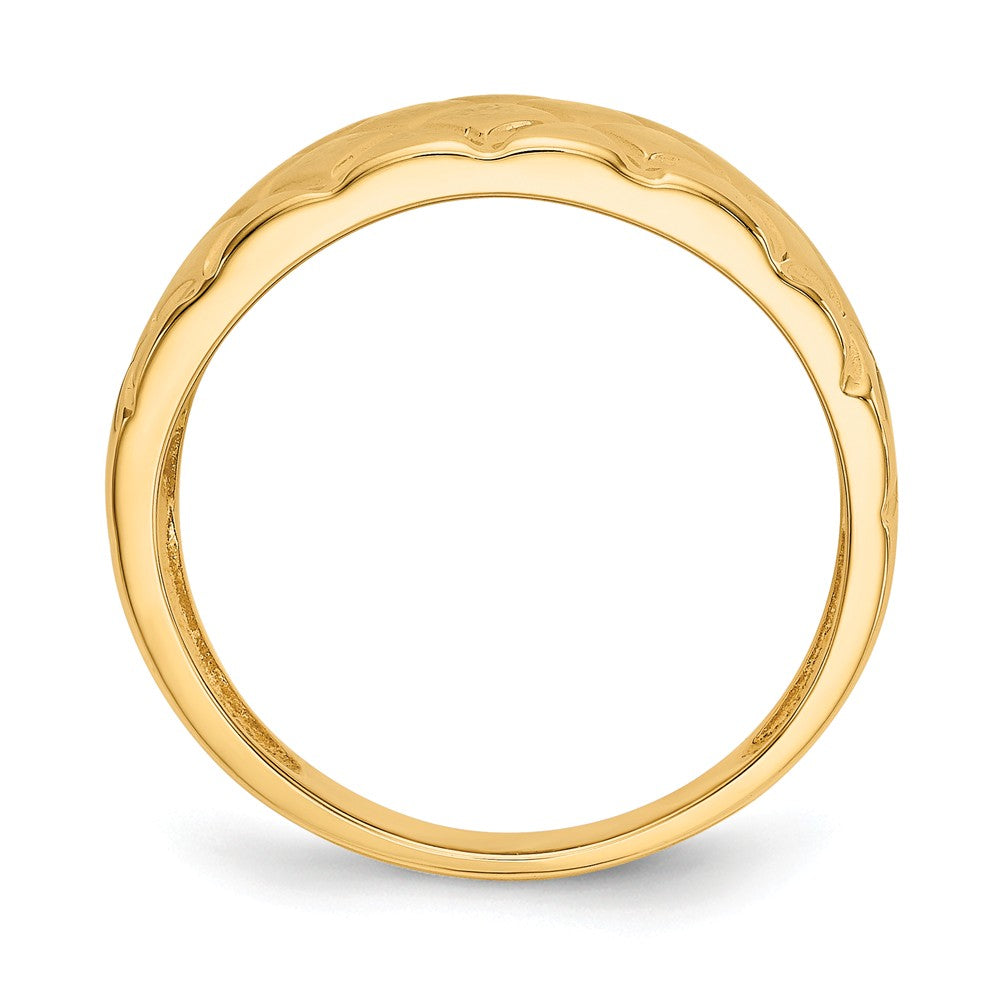 14k Yellow Gold Marquise Pattern Dome Ring, Size: 7