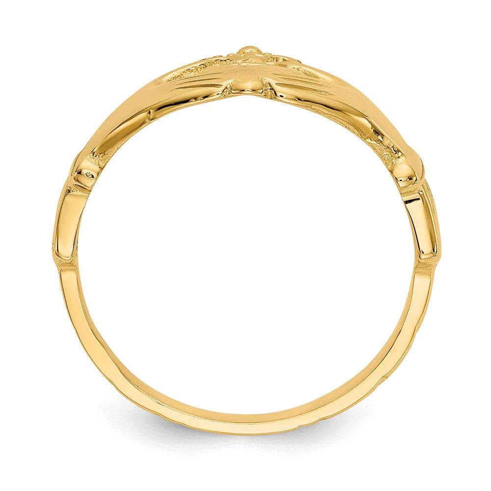 14k Yellow Gold Polished Claddagh Ring, Size: 7