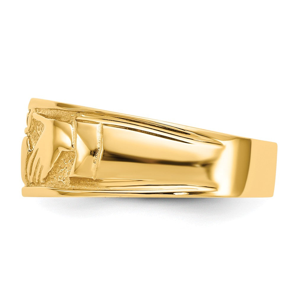 14k Yellow Gold Polished Claddagh Ring, Size: 7