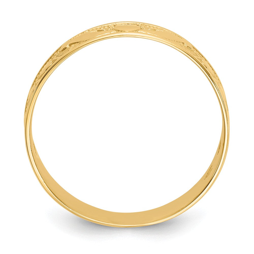 14k Yellow Gold Polished Claddagh Ring, Size: 8.5