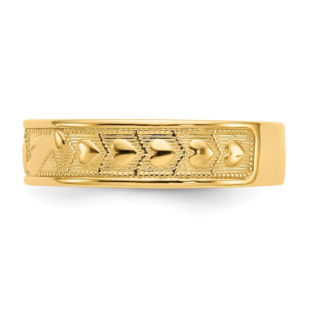 14k Yellow Gold Polished Claddagh Ring, Size: 8.5