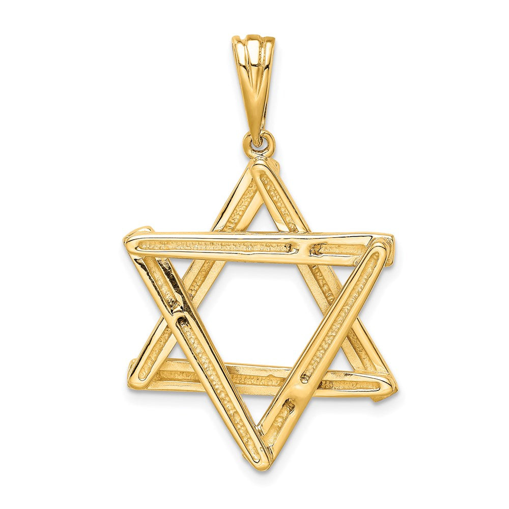 Million Charms 14K Yellow Gold Themed Religious Jewish Star Of David Pendant