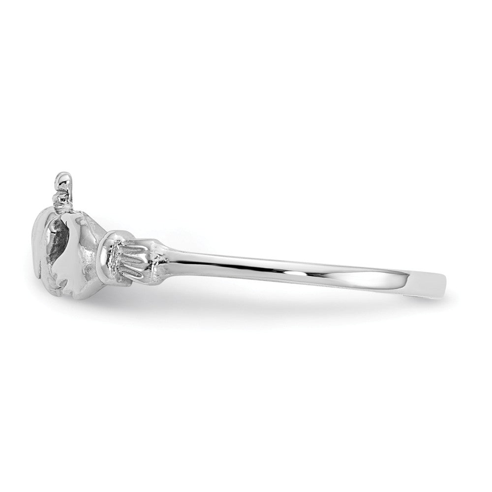 14k White Gold Child's Claddagh Ring, Size: 4