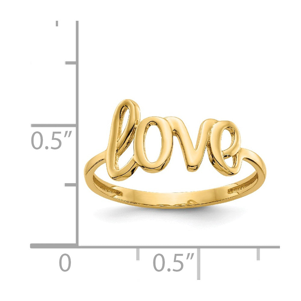 14k Yellow Gold Polished Love Ring, Size: 7