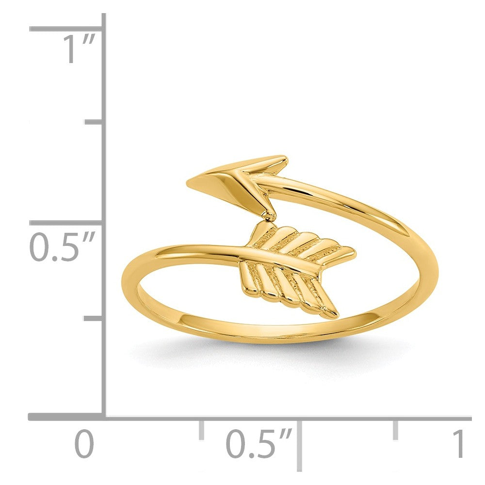 14k Yellow Gold Polished Arrow Ring, Size: 7