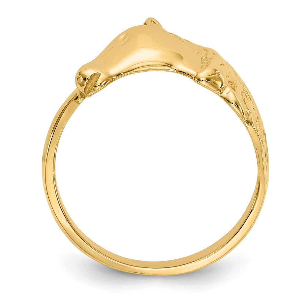 14k Yellow Gold Gold Polished Horse Head Ring, Size: 7
